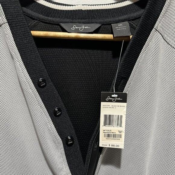 Sean John Men’s Cardigan Sweater Button Front Black Gray Jacket - Size XXL, New - Picture 2 of 5
